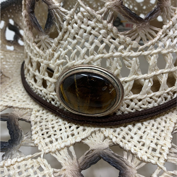 Wild Bull International Cowboy Cowgirl Hat Rodeo Rigid Straw Western Distressed main image 5